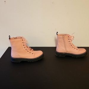 Pink combat boots